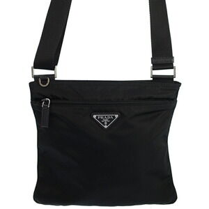 Prada Tessuto Crossbody messenger bag saffiano leather Black